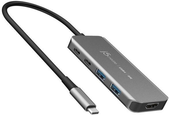 Хаб USB J5create USB-C 5-в-1 Silver (JCH453-N)