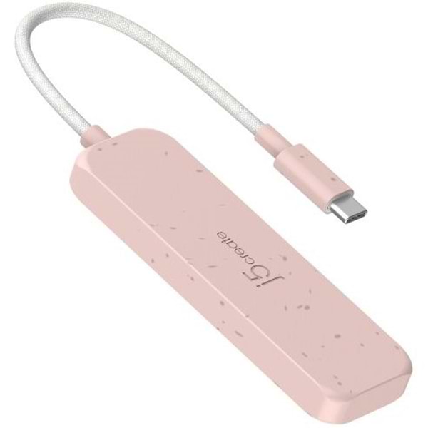 Фото - Хаб USB J5create USB 3.2 USB-С 4 USB-A Earth Rose (JCH341ER-N)