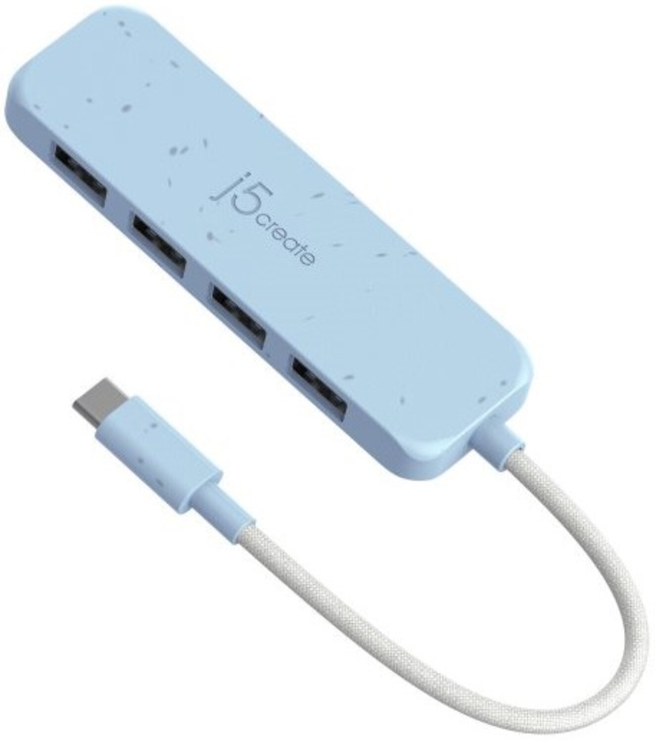 Хаб USB J5create USB 3.2 USB-С 4 USB-A Fresh Cyan (JCH341EC-N)