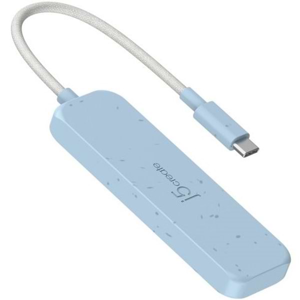 Фото - Хаб USB J5create USB 3.2 USB-С 4 USB-A Fresh Cyan (JCH341EC-N)