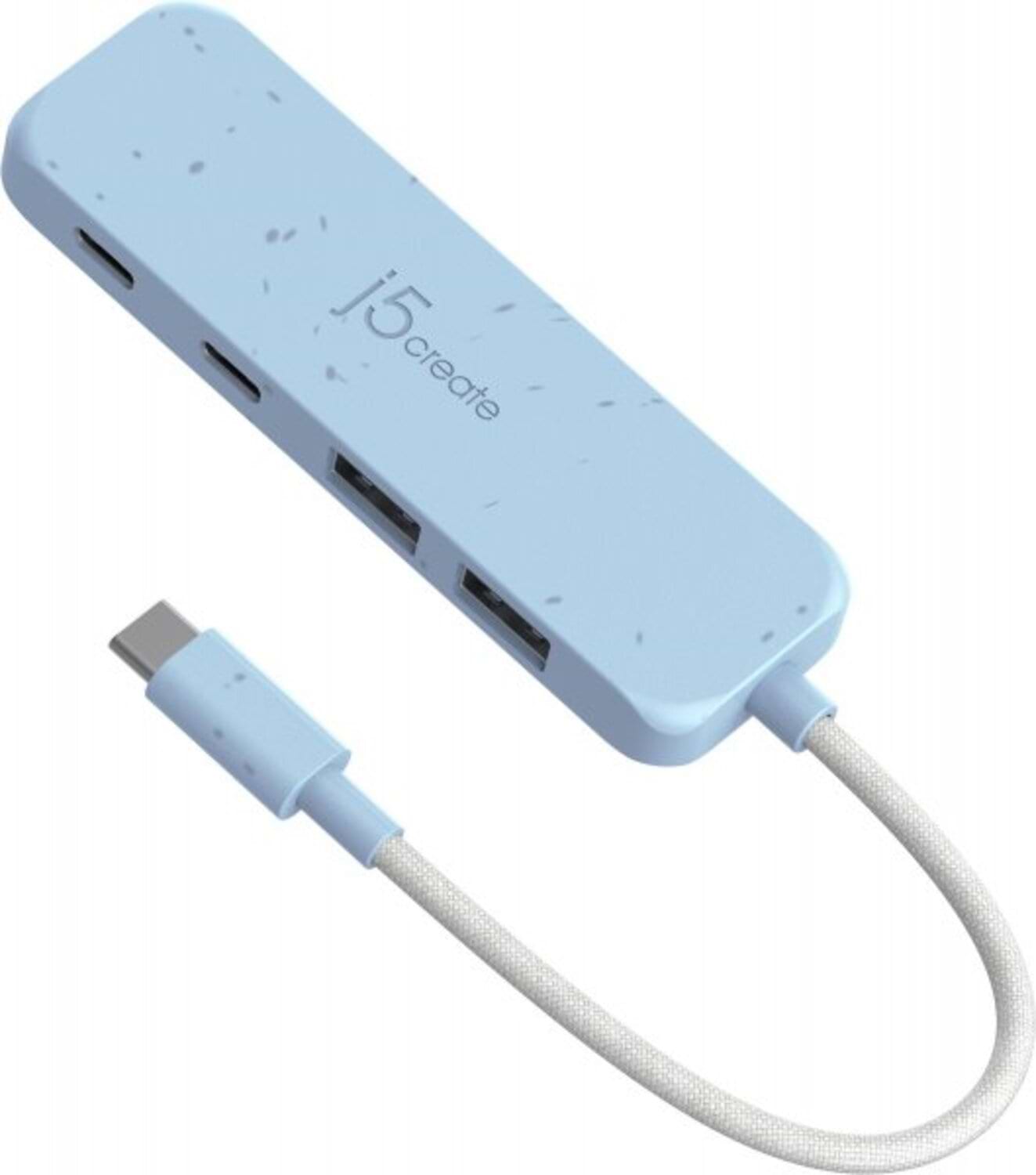 Хаб USB J5create USB 3.2 USB-С 2 USB-A/2 USB-С Fresh Cyan (JCH342EC-N)