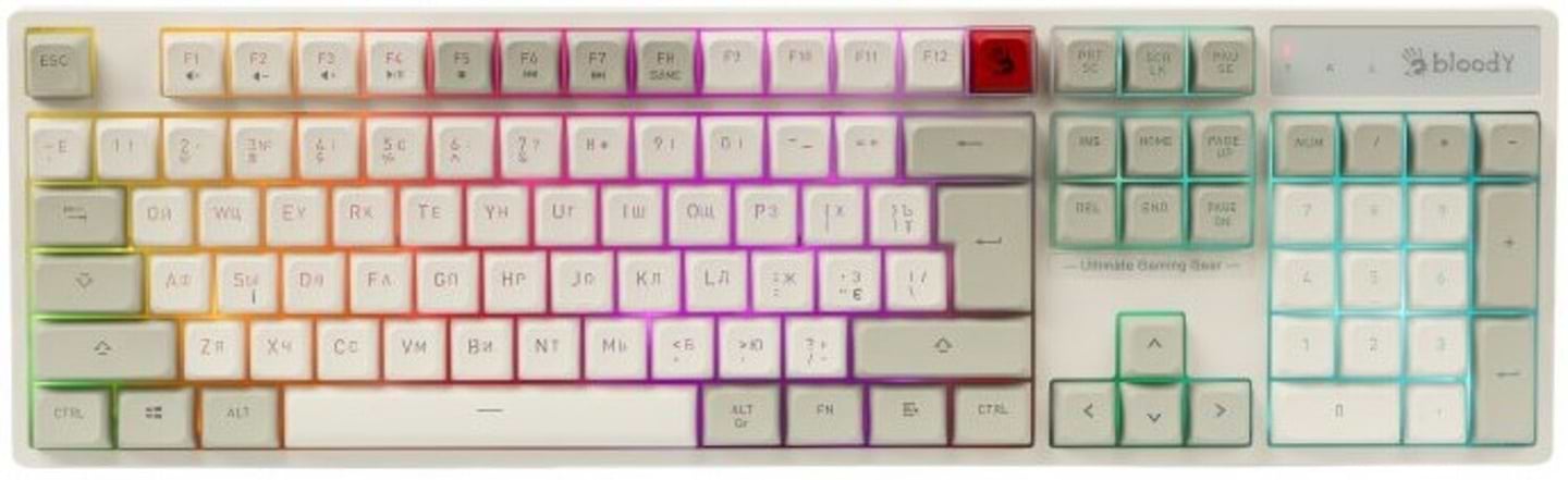 Клавіатура дротова ігрова Bloody B230N (White) - Фото 1