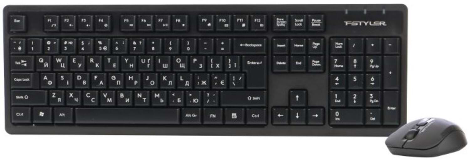 Клавіатура + миша бездротова A4tech FG1200 (Black) - Фото 1