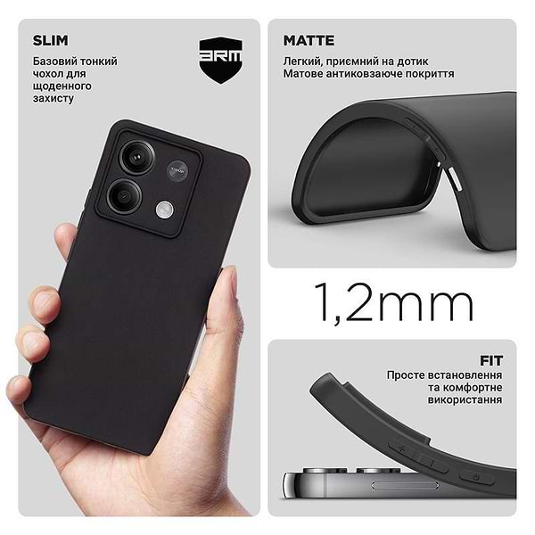 Фото - Чехол для смартфона Armorstandart Matte Slim Fit for Xiaomi Redmi Note 13 Pro 5G Camera cover Black (ARM71858)