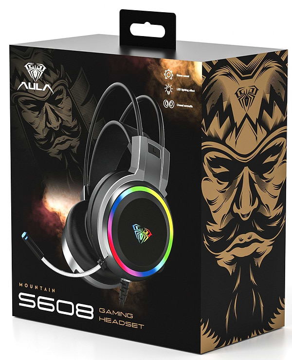 Фото - Гарнитура проводная игровая Aula S608 Wired Gaming Headset Black (6948391235509)