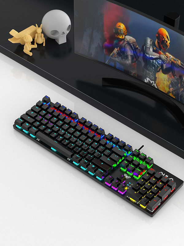 Фото - Клавіатура дротова ігрова Aula S2022 Black keycaps, Blue switch (6948391202235)