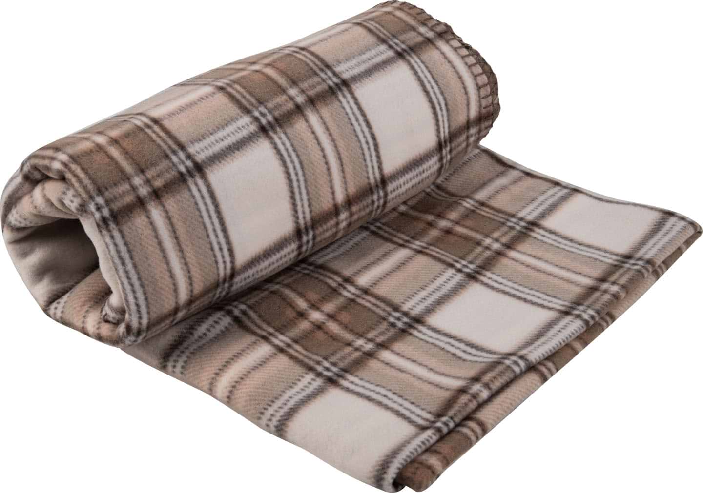 Плед двоспальний Home Line Полар принт Щ200 клітинка бежева 160х220 (164476) - Фото 1