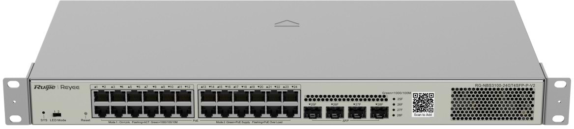 Коммутатор локальної мережі (Switch) Ruijie Reyee RG-NBS3100-24GT4SFP-P-V2 - Фото 1