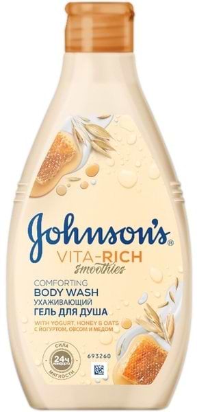 Гель для душа Johnson's Body Vita Rich Смузи с йогуртом, овсом и медом 750 мл (3574661387314)