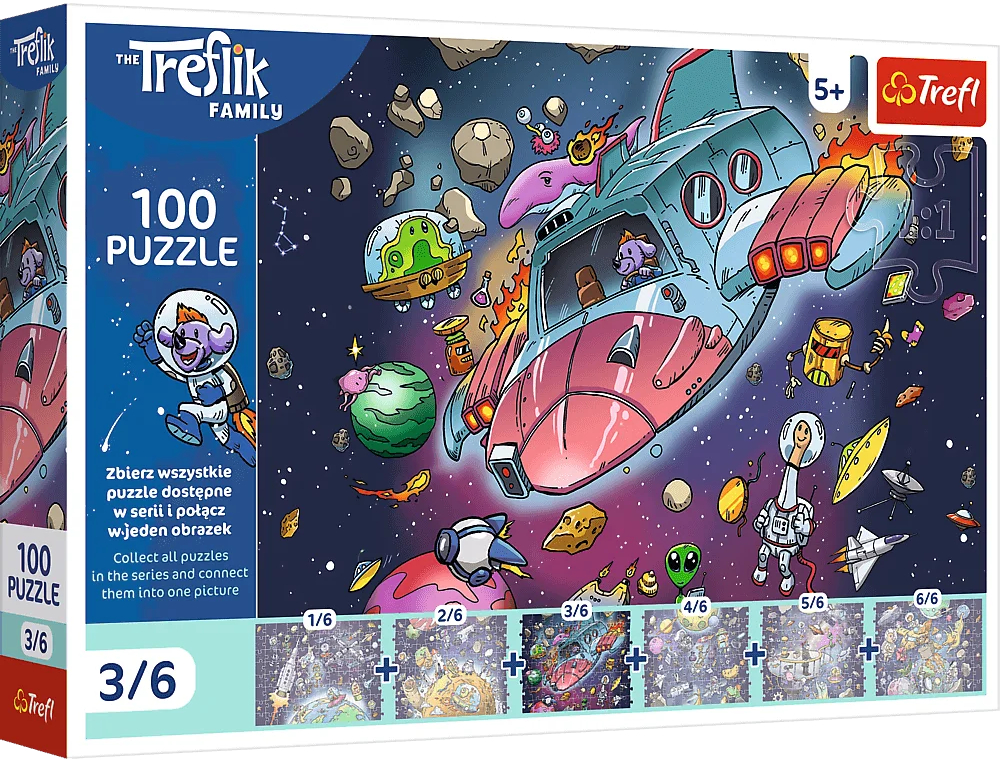 Пазлы (5-7 лет) Trefl The Treflik Family Лофи в ракете 3/6" 100 эл.(16543)