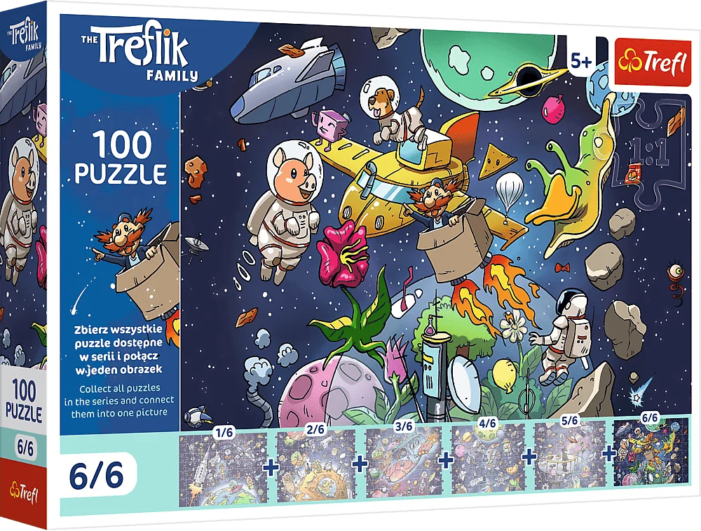 Пазлы (5-7 лет) Trefl The Treflik Family Дядя в космосе 6/6" 100 эл. (16546)