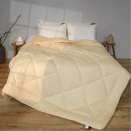 Ковдра всесезонна двоспальна євро MirSon №1657 Eco Light  Krem 220x240 см (2200002652674)