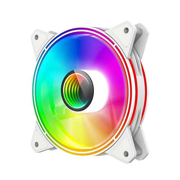 Фото - Корпусний вентилятор Gamemax FN-12Rainbow-Q-Infinity WT Фото - Корпусний вентилятор Gamemax FN-12Rainbow-Q-Infinity WT