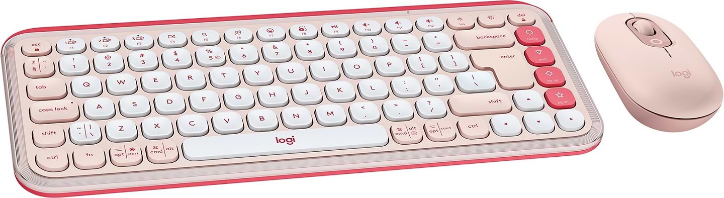 Клавіатура + миша бездротова Logitech Pop Icon Combo Rose (920-013142) - Фото 1