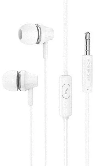 Навушники вкладиші дротові BOROFONE BM74 Singer universal earphones with microphone White (6974443388237)