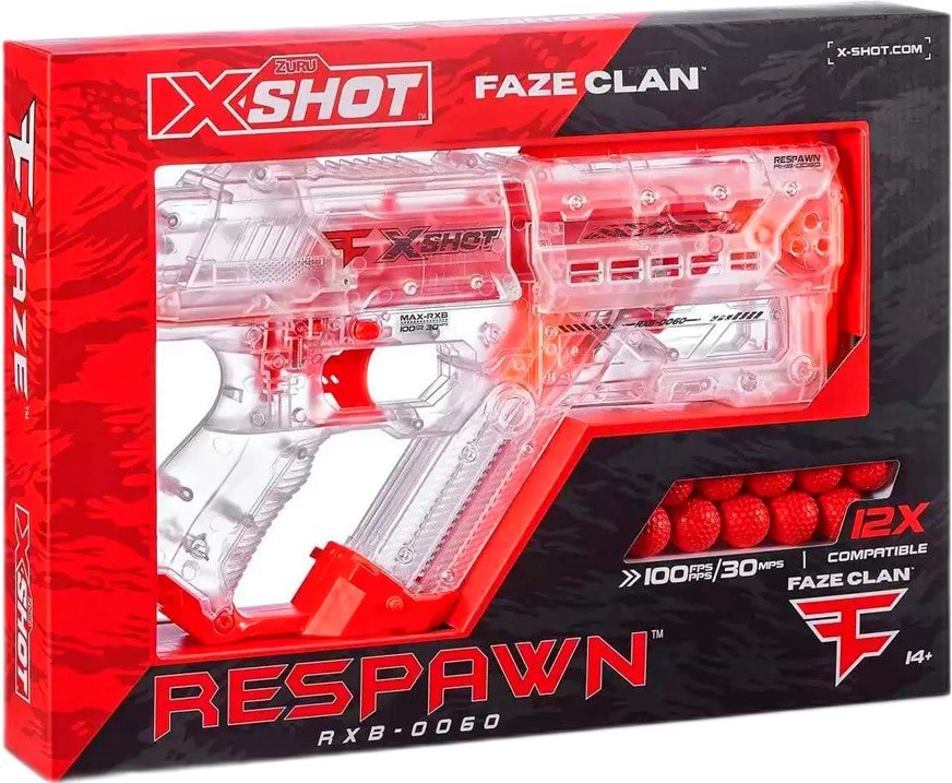 Бластер многозарядный ZURU X-SHOT Chaos FAZE Respawn (12 шариков) (36499)