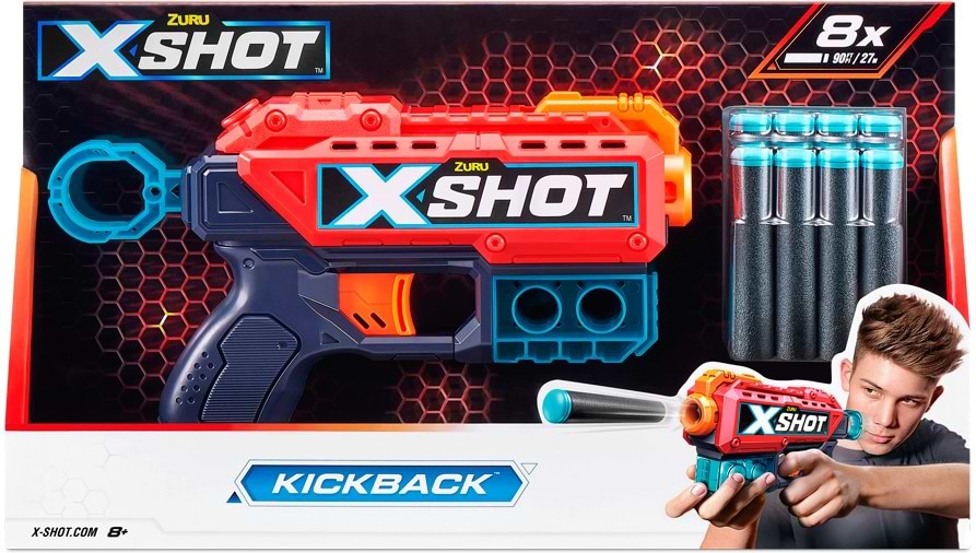 Бластер однозарядный ZURU X-Shot Red EXCEL Kickback (8 патронов) (36184R)