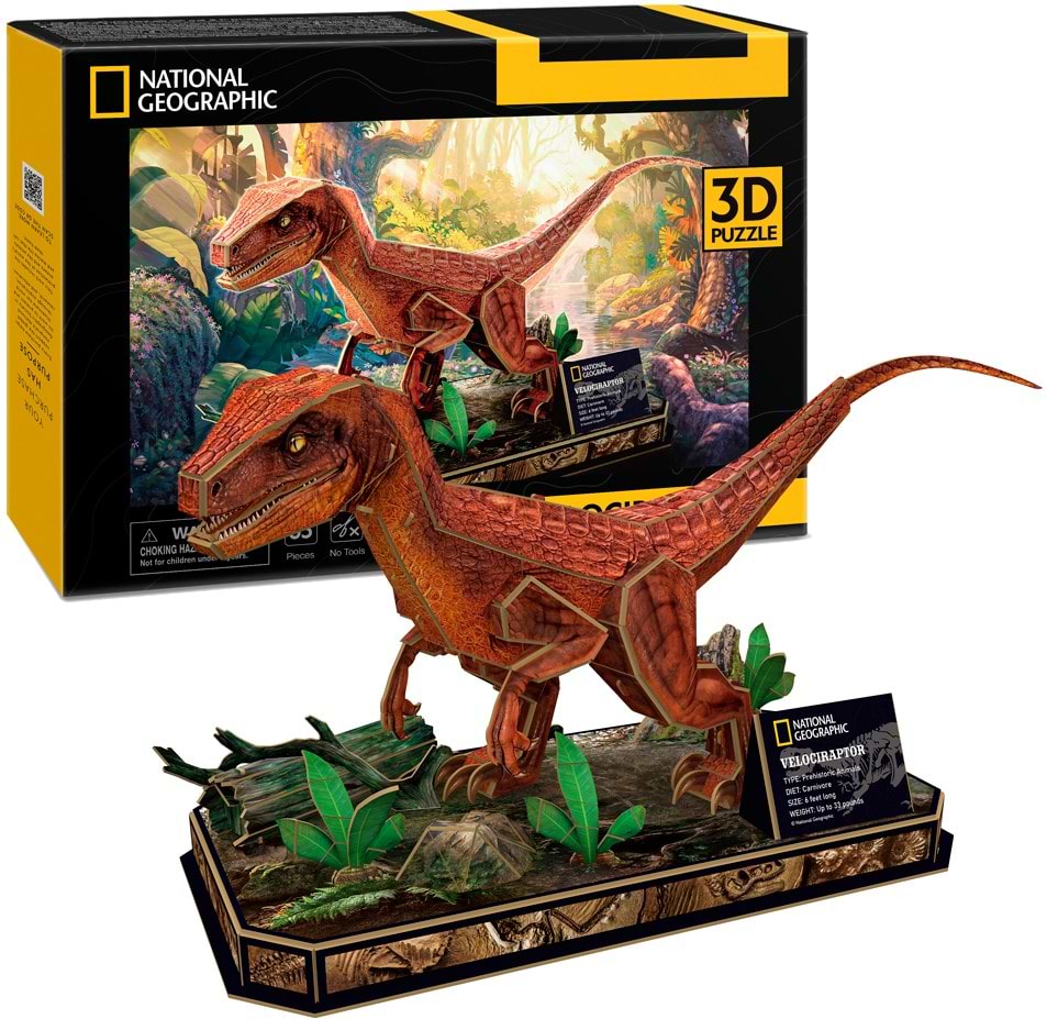 3D пазли Cubic Fun National Geographic Dino "Велоцираптор" (DS1053h)