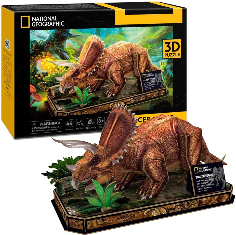 3D пазли Cubic Fun National Geographic Dino "Трицератопс" (DS1052h) - Фото 1