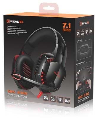 Фото - Гарнітура дротова ігрова REAL-EL GDX-8100 Black