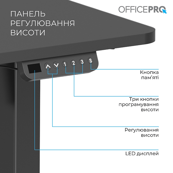 Фото - Стіл комп'ютерний OfficePro ODE1670B Black