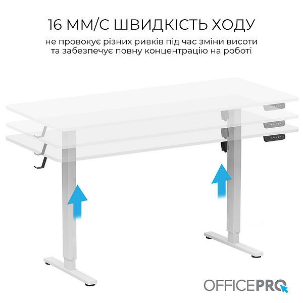 Фото - Стіл комп'ютерний OfficePro ODE1670W White