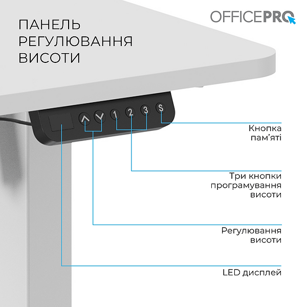 Фото - Стіл комп'ютерний OfficePro ODE1670W White