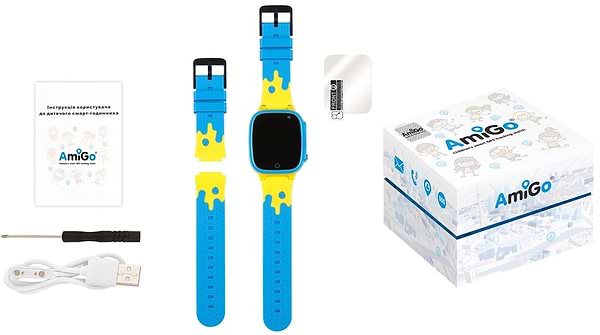 Фото - Уценка - Детские часы AmiGo GLORY GO008 GPS WiFi Blue-Yellow