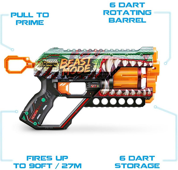 Фото - Бластер многозарядный ZURU X-SHOT Skins Griefer Beast Out (12 патронов) (36561A)