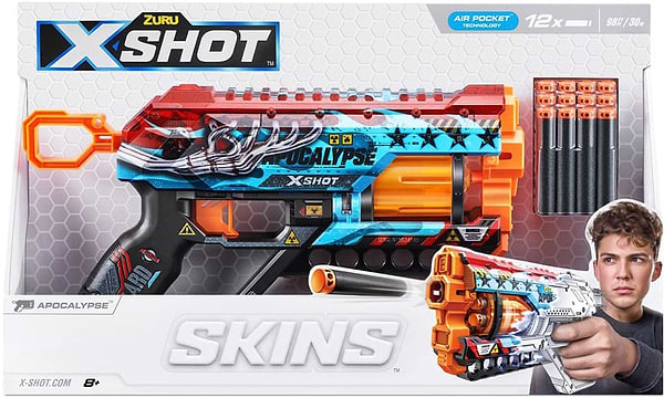 Фото - Бластер многозарядный ZURU X-SHOT Skins Griefer Apocalypse (12 патронов) (36561E)