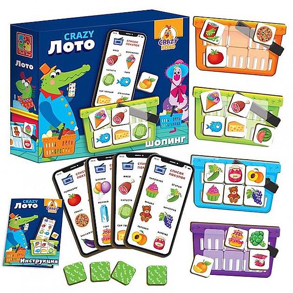 Фото - Настільна гра класична (5-7 років) Vladi Toys Crazy Лото укр. (VT8055-09)