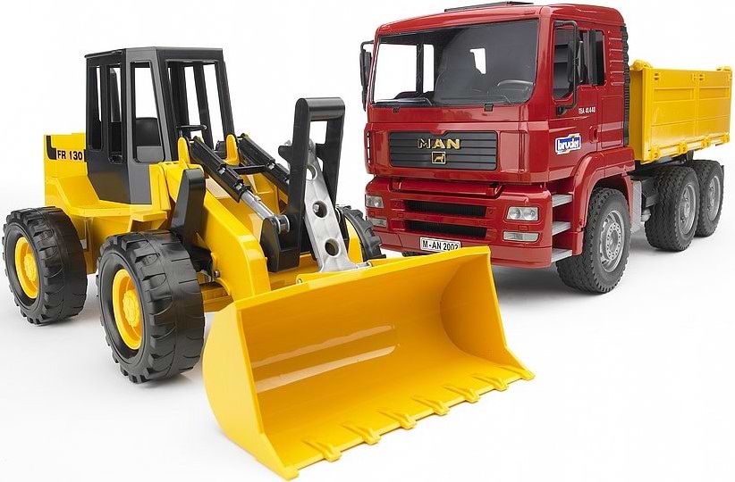 Наземная строительная техника BRUDER Самосвал MAN и погрузчик (02752)