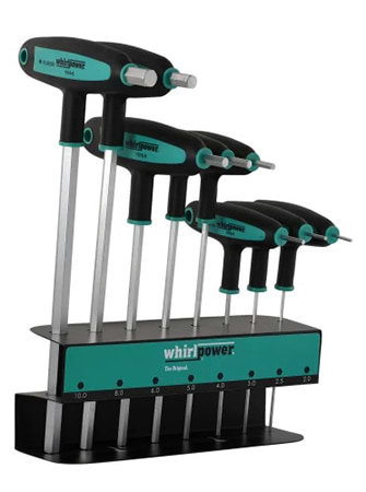 Набір шестигранних ключів Whirlpower 8 шт. 2-10 мм Т-подібних на підставці (151-0708)