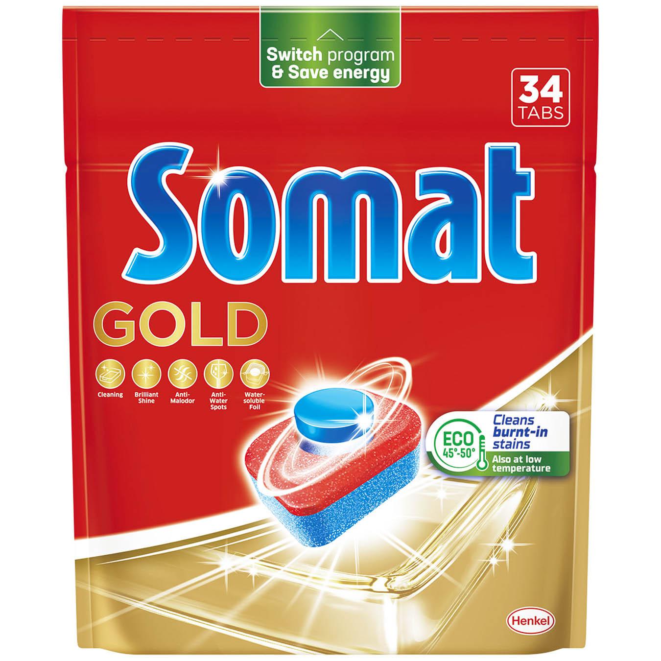 Таблетка для посудомийної машини Somat Gold 34 шт - Фото 1
