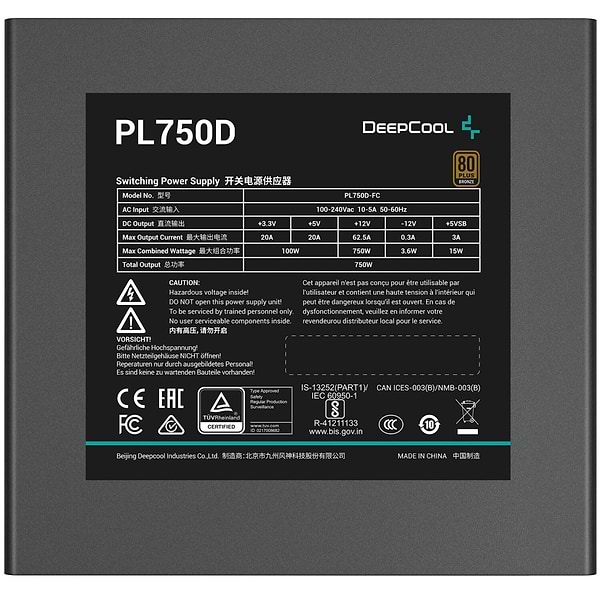 Фото - Блок живлення для ПК Deepcool PL750D 750W (R-PL750D-FC0B-EU-V2)