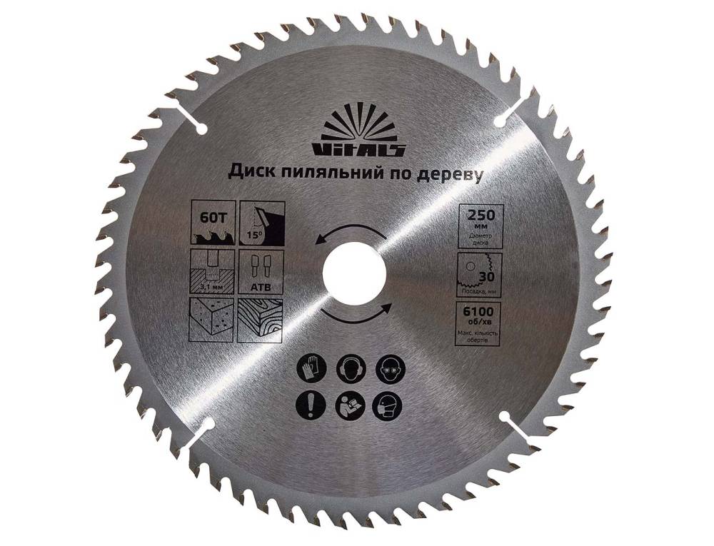 Круг відрізний по дереву VITALS 300x30/25.4, ATB 40 (168144)