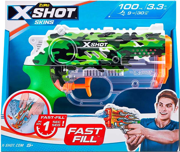 Фото - Водяний бластер ZURU X-Shot Fast FIill Sins Nano Jungle Camo (11853B)