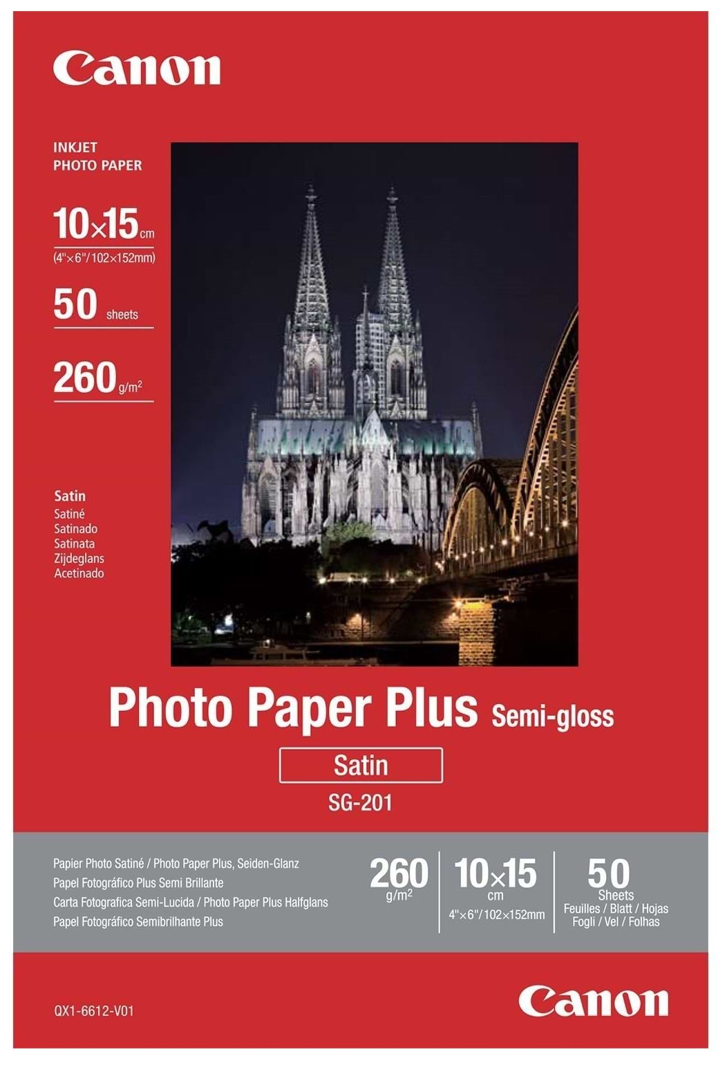 Фотобумага 10х15 Canon 4"x6" Photo Paper Plus Semi-gloss SG-201 50л. (1686B015)