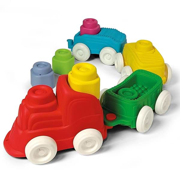 Фото - Базовий ігровий транспорт для малюка Clementoni з конструктором Sensory Train серія Soft Clemmy (17424)