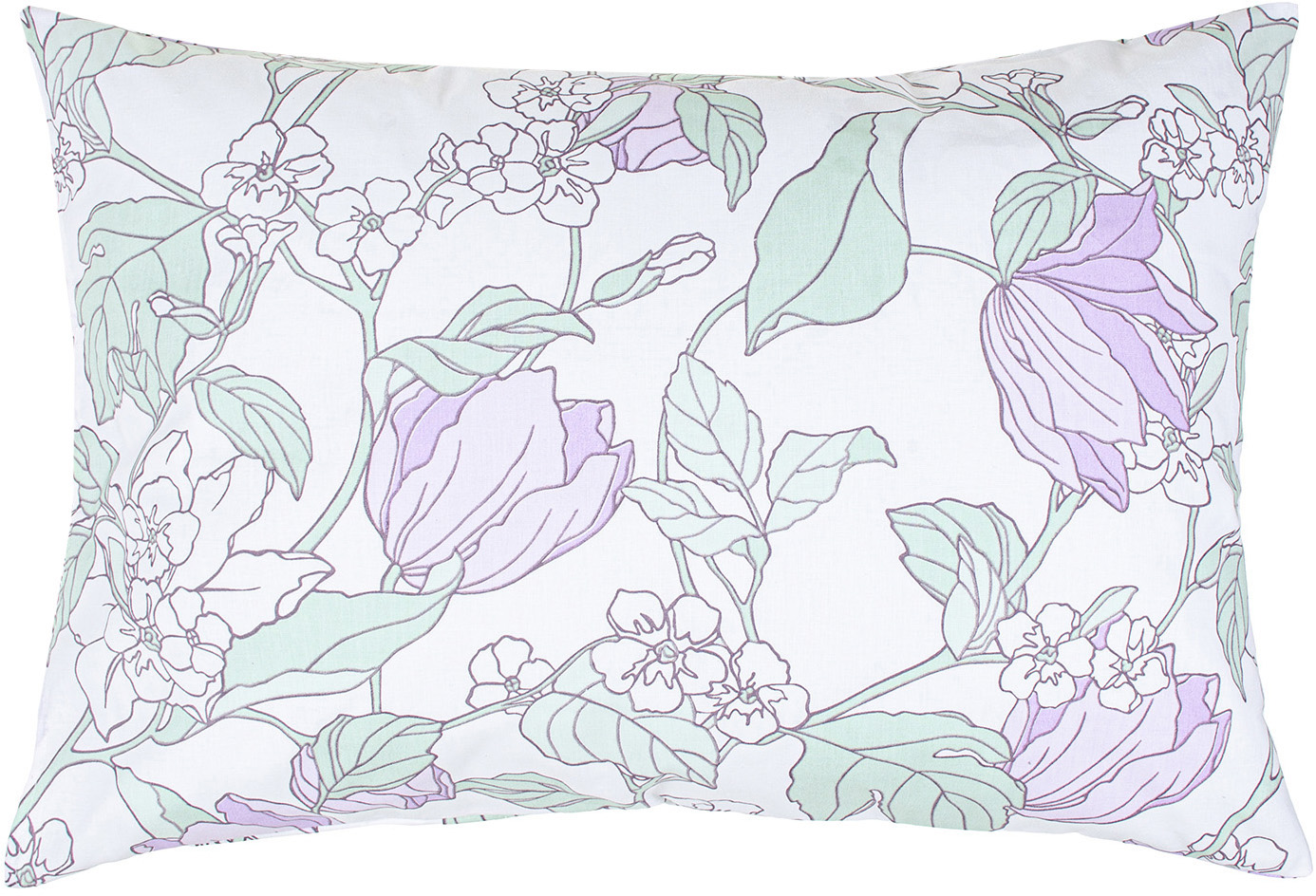 Наволочка Home Line Щ105 ВЕСЕННИЙ ВЕЧЕР 50х70 см поплин Лилово-ментоловый (169446) - Фото 1