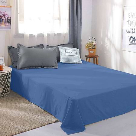 Простынь евро Zastelli бязь19-4150 Dark Blue 220х240 (16970)