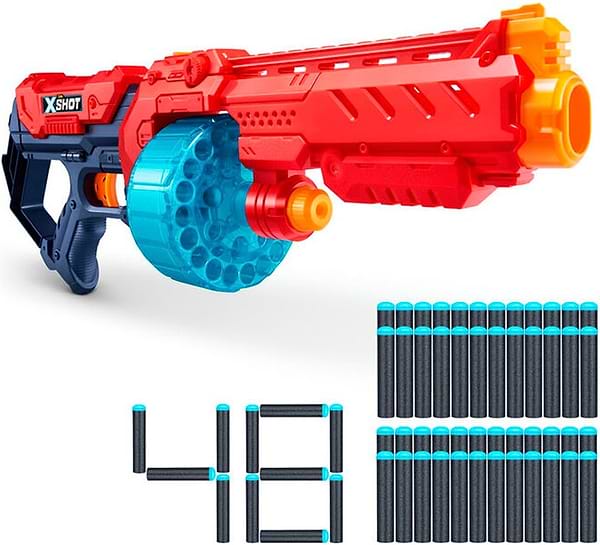 Фото - Бластер багатозарядний ZURU Red Excel Turbo Fire (48 патронів) (36270R)