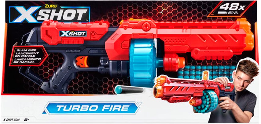 Бластер багатозарядний ZURU Red Excel Turbo Fire (48 патронів) (36270R)