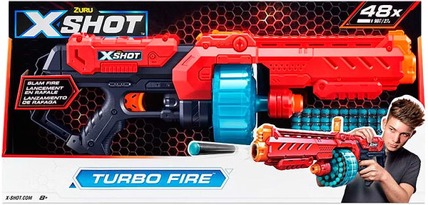 Фото - Бластер багатозарядний ZURU Red Excel Turbo Fire (48 патронів) (36270R)