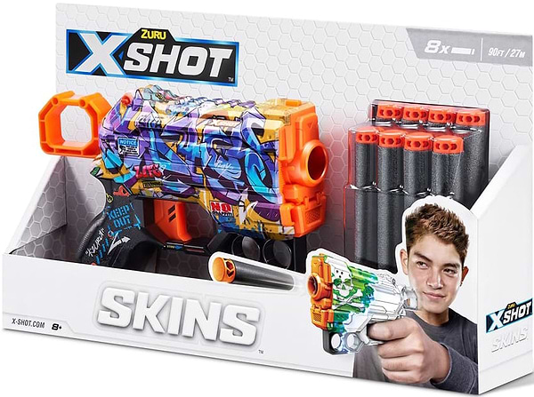 Фото - Бластер однозарядний
 ZURU Skins Menace Spray Tag (8 патронів) (36515D)