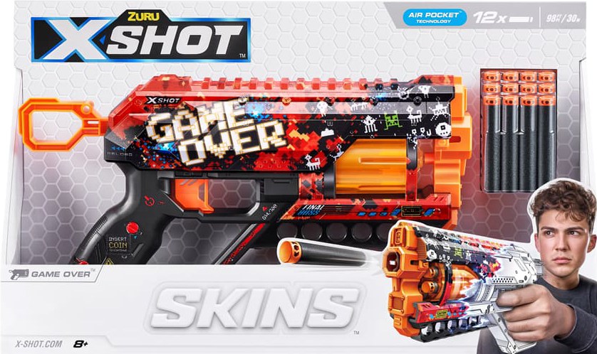 Бластер многозарядный ZURU Skins Griefer Game Over (12 патронов) (36561D)