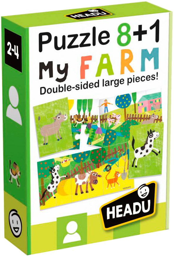 Фото - Пазли (3-4 роки) Headu "Ферма" 8+1 (IT20867) Фото - Пазли (3-4 роки) Headu "Ферма" 8+1 (IT20867)