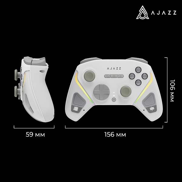 Фото - Геймпад Ajazz 2.4G/BT/USB RGB White (GP100S-W)