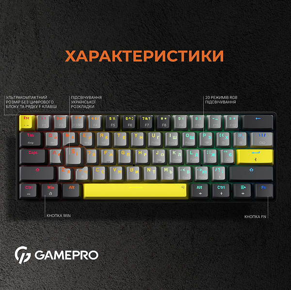 Фото - Клавиатура беспроводная игровая GamePro MK130G Pro