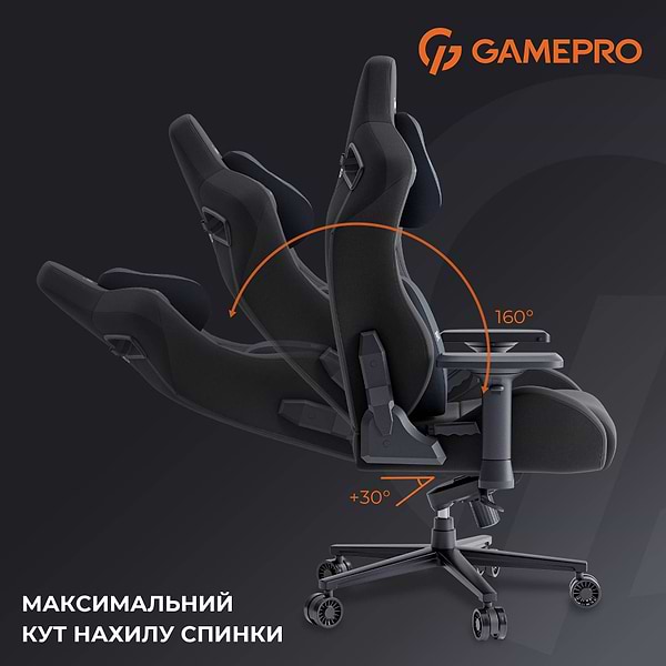 Фото - Крісло для геймерів GamePro Size XL Fabric Black (GC900B)